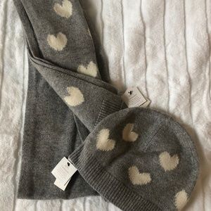 Talbots Cashmere Heart Beanie and Scarf set - New with tags
